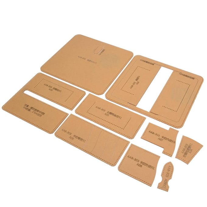 Transparant Acryl Sjabloon Leren Portemonnee Maken Stencil Kit Leerbewerkingstool beige