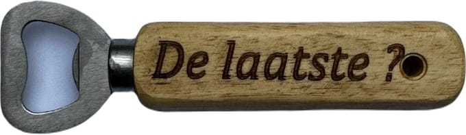 Bieropener - Flesopener -Hout & RVS-Vaderdag Cadeau - Vaderdag -De Laatste?
