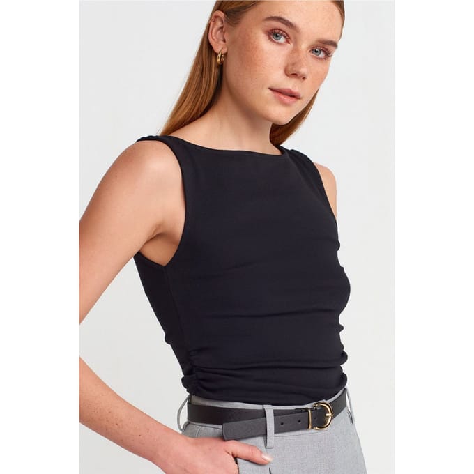 Mouwloze Boothals Jersey Blouse