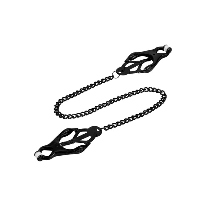 Rimba - Japanse Clover Tepelklemmen Met Ketting - Zwart