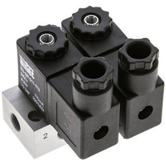 2x3/2 G1/8'' NC Magneetventiel 24V DC -0.95-10bar/-13.2-140psi Airtec