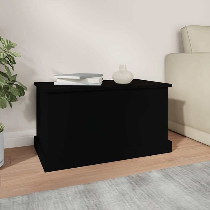 vidaXL - Opbergbox - 70x40x38 - cm - bewerkt - hout - zwart
