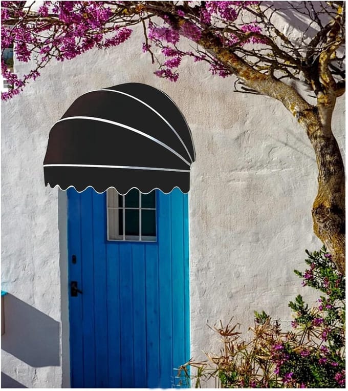 Gebogen Luifel - Deur Overkapping - Buiten Beschermen - UV Bestendig Canvas - 120 cm Diameter