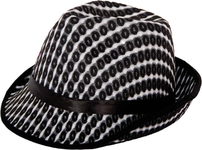 Trilby Hoed Psychedelisch Zwart