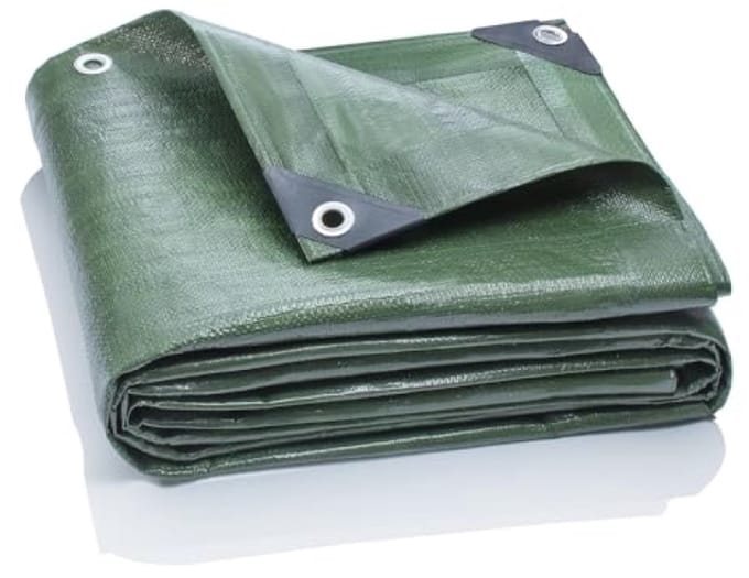 3x4m Afdekzeil 200g/m2 Groen Zware Kwaliteit met Dekhoes - Waterdicht - UV-bestendig