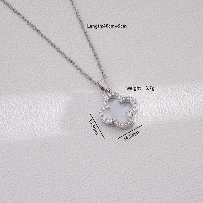 JewelGalerie - Ketting-Klaver-Zilver