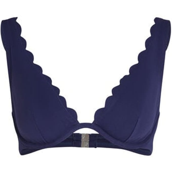 Hunkemöller Niet-voorgevormde beugel bikinitop Scallop Blauw