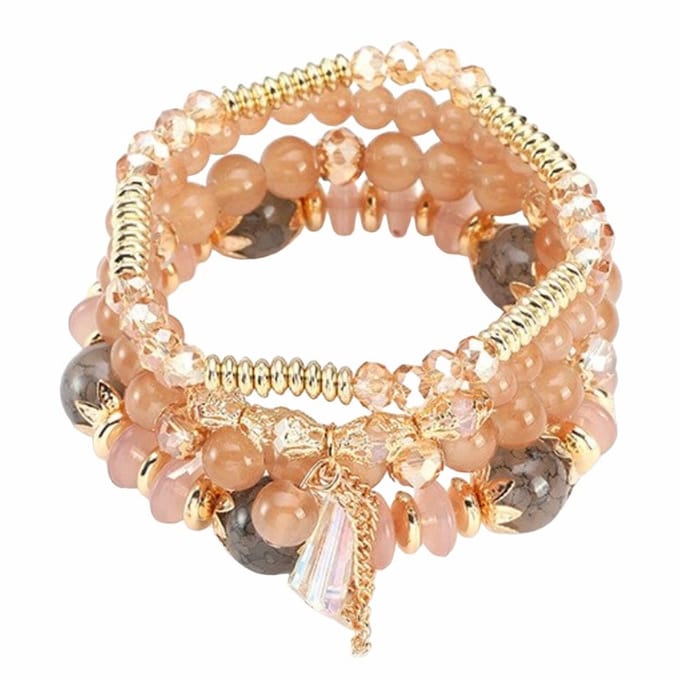 Fako Bijoux® - Armband Set - Boho - Bohemian - Obelisk - Beige