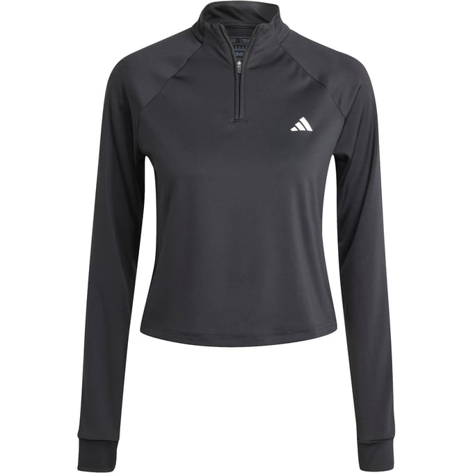 adidas Essentials 1/4 Zip Longsleeve Dames-Zwart