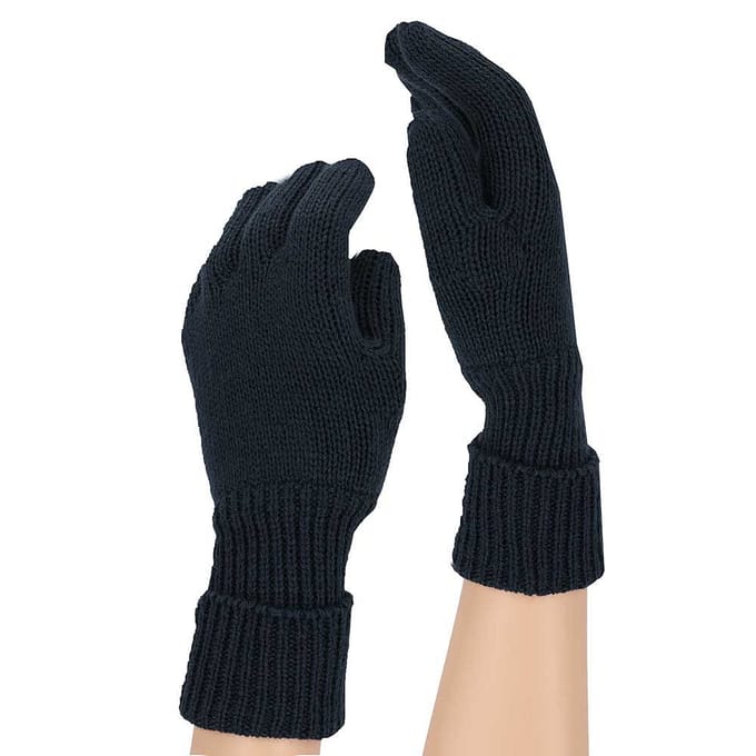Sarlini - Handschoenen Jongens - Ribbed - Effen - Navy - 8 t/m 12 jaar