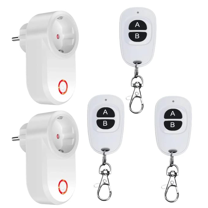 Prise Intelligente Sans Fil 433Mhz Télécommande Socket EU FR Étanche Télécommande 15A 110V 220V Prise RF pour Appareils Ménagers Lampe ON OFF de trèfle vert