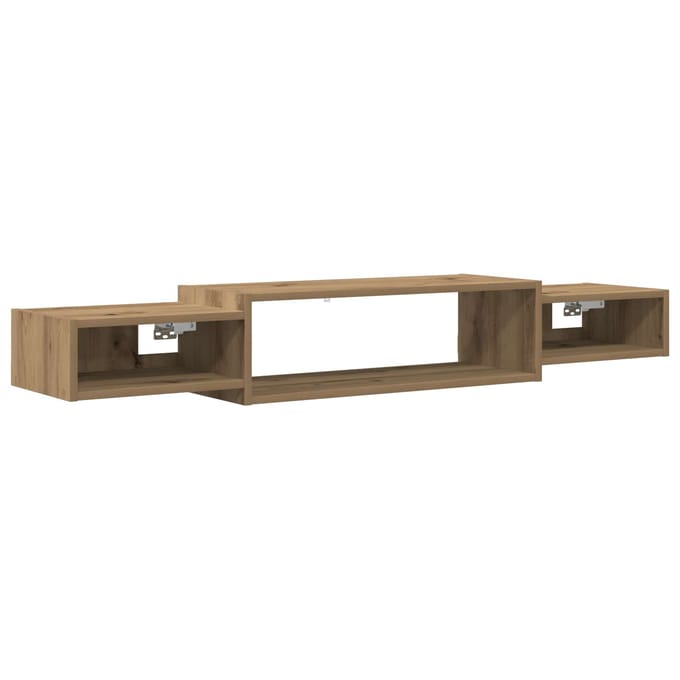 vidaXL - Wand - gemonteerd - TV - Kast - Artisanaal - eiken - 140 - x - 28 - x - 21 - cm