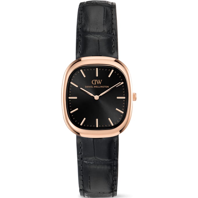 Daniel Wellington DW Watch Cort Black Leather Rose Gold 30mm