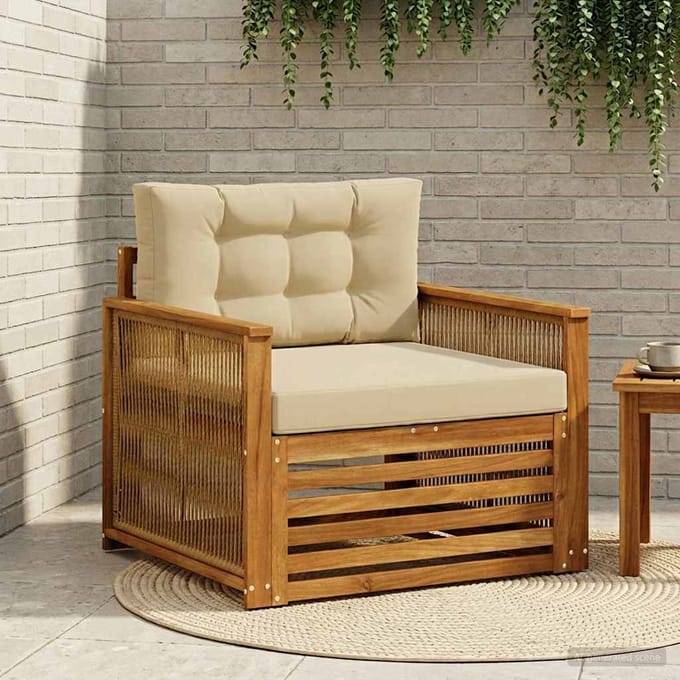 vidaXL - Buiten - Midden - Sofa - Naturel