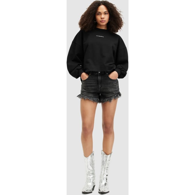 AllSaints Disc Lila Sweat Black Maat: S | Sweaters Outlet | Dames | Zwart