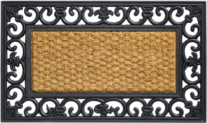 Hamat Rubbermat Kokos Rechthoek - Deurmat - 75x45 cm Bruin Zwart
