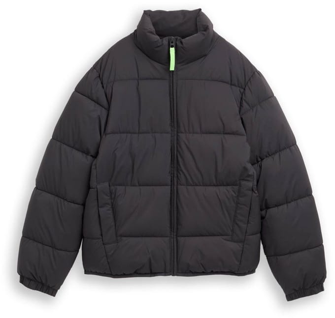 Tom Tailor - Pufferjack met opstaande kraag - Maat 164 - coal grey