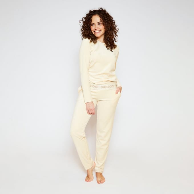 Charlie Choe - Pyama - velours - Women velours set Off-white - XL