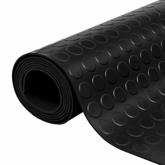 vidaXL - Vloermat - met - stippen - Zwart - 1 - x - 2 - m - Rubber