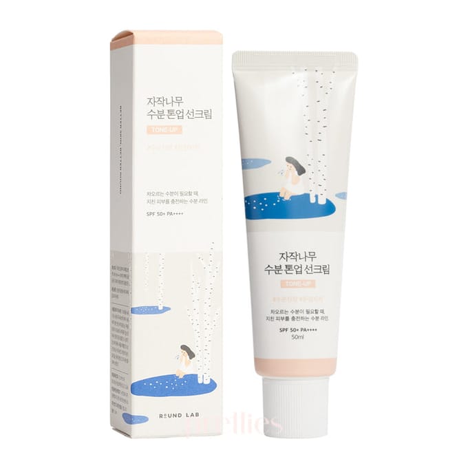 ROUND LAB Birch Moisture Tone-Up Zonnebrandcrème SPF50+/PA++++ 50ml AUTHENTIEKE WINKEL white