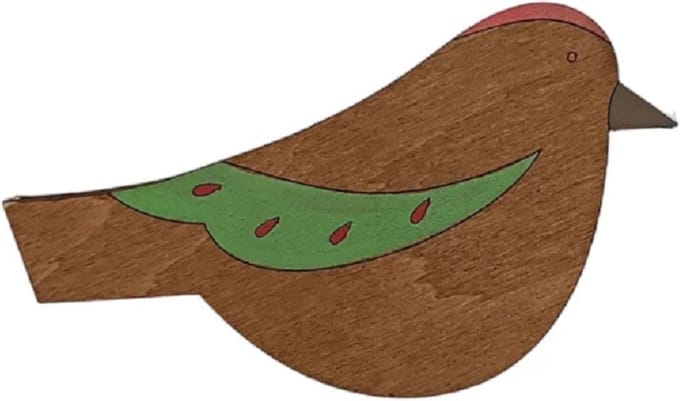 Naaldenmagneet - Hout - Vogeltje Groen