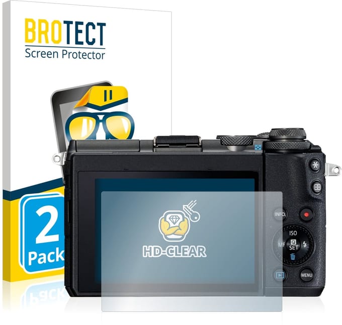 BROTECT - Screenprotector voor Canon EOS M6 - Folie Beschermfolie transparant 2 Stuks