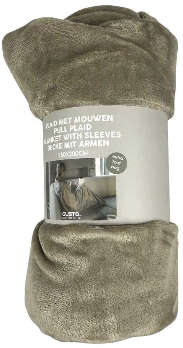 Gusta - Plaid met armen - 150 x 200 cm - Taupe