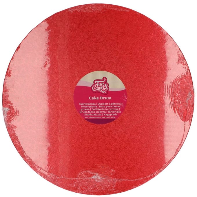 FunCakes Cake Drum Rond - Rood - Ø35,5 cm / 12 mm - Taartonderlegger - Taartkarton