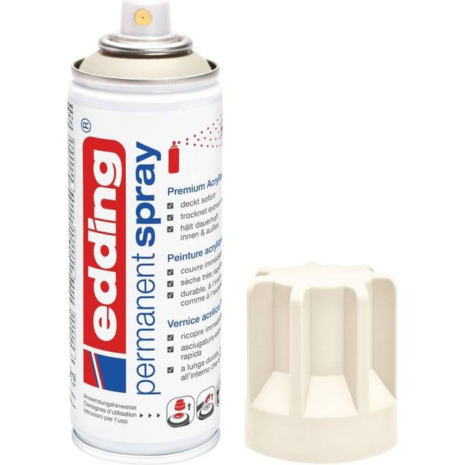 edding 5200 "Permanentspray", zijdemat - Crèmewit
