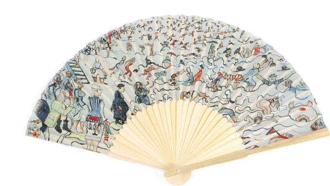 Lanzfeld - Waaier - Handwaaier - Bamboe - James Ensor - De Baden van Oostende