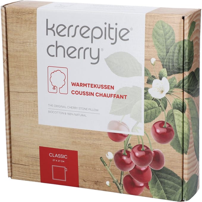 Kersepitje® Classic - Vierkant Kersenpitkussen - Warmtekussen - Pittenzak Magnetron - The ONLY Original - 27x27cm