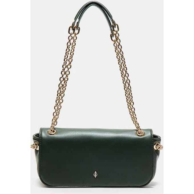 Stradivarius Schoudertas met ketting en logo  Flessengroen OS