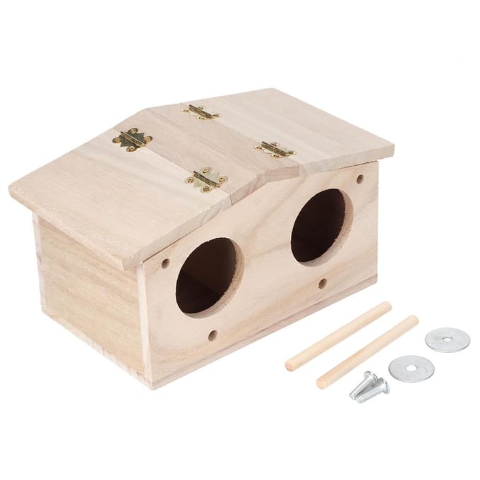 Nids d'oiseaux en bois pour animaux de compagnie, maison, boîte d'élevage, cage, accessoires pour perroquets, hirondelles white