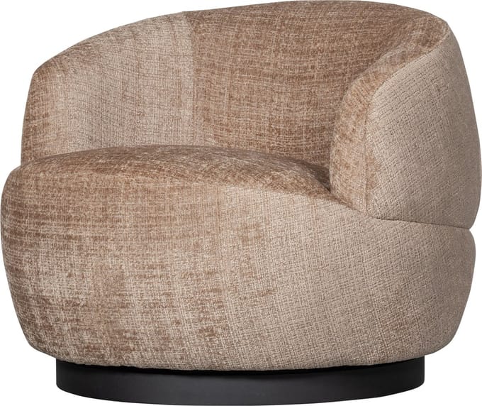 WOOOD Woolly Draaifauteuil - Chenille - Zand - 71x84x88