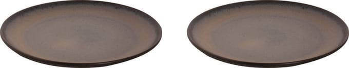 Palmer - Bord - Houston - 28 cm - Zwart/Grijs - Stoneware - Bordenset - 2 stuks