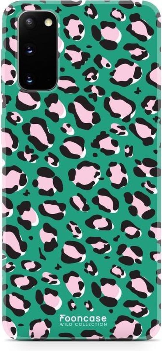 Fooncase Hoesje Geschikt voor Samsung Galaxy S20 - Shockproof Case - Back Cover / Soft Case - Luipaard / Leopard print / Groen