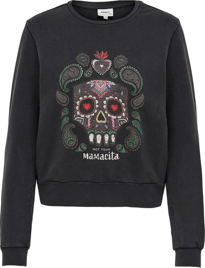 ONLLUCINDA LIFE L/S MEXI BOX SWT - Black/MAMACITA