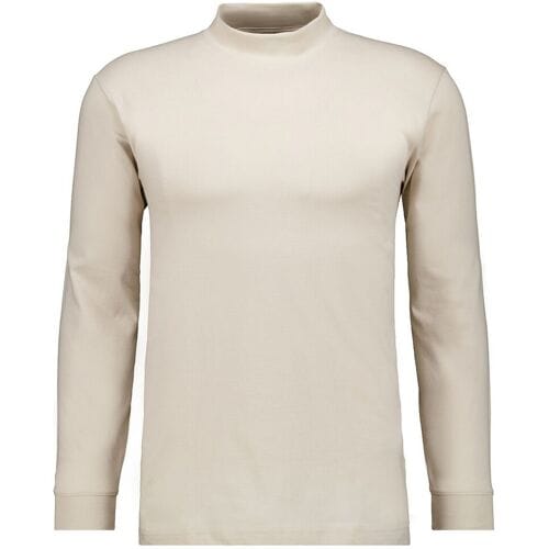 Ragman Long Sleeve Turtle T-Shirt Single Jersey Quality Licht Beige / male