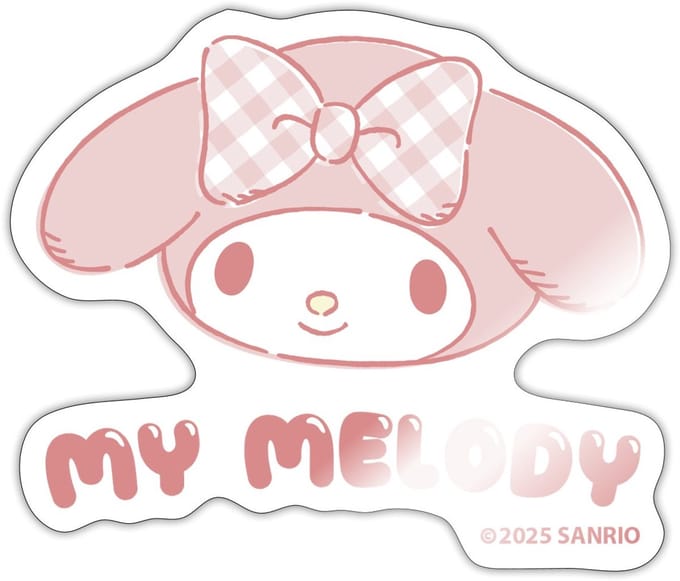 My Melody Portret met tekst Sticker Maat S (max. 10 x 10cm)