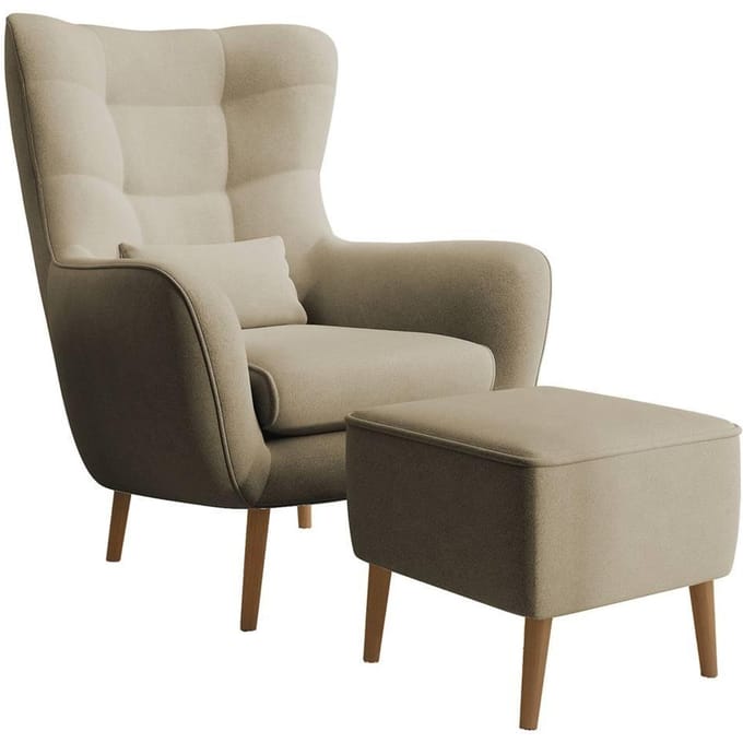 Fauteuil met hocker Verdiro velvet | NADUVI Collection