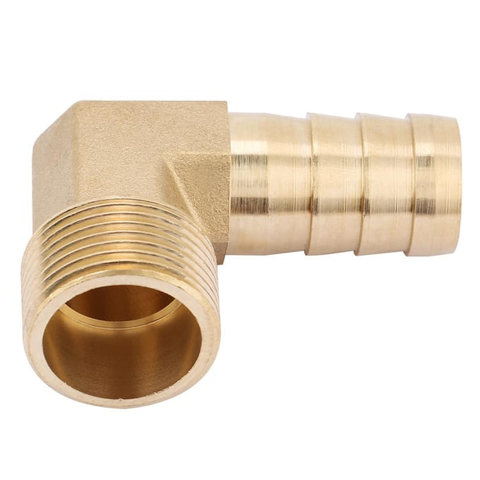 1 stuks 34  Mannelijke Draad Messing Elleboog Barb Koppeling Connector Slangfitting (19 mm)