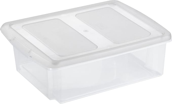 Sunware opslagbox - 17 liter - transparant - 45 x 36 x 14 cm - met afsluitbare deksel
