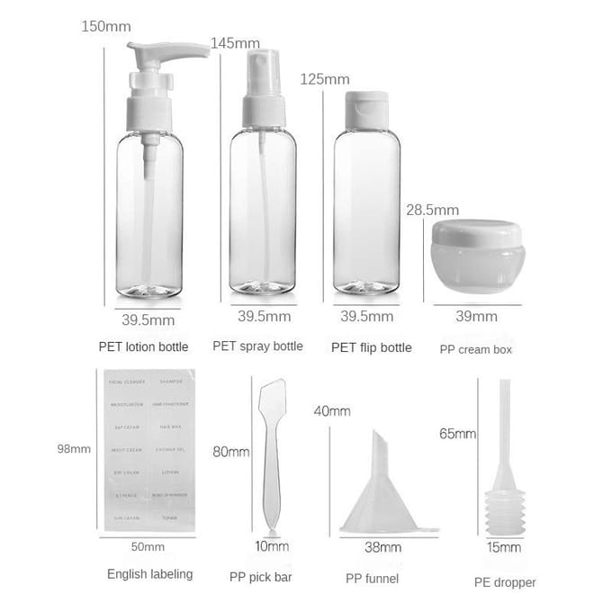 11 stuks/set Navulbare Flessen Transparant Plastic Parfum Verstuiver Mini Lege Sprayfles Draagbare Reisaccessoires gray