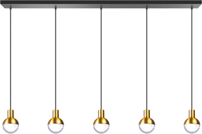 ETH hanglamp Drop 5xGU10 zwart/mat messing