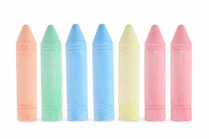 FREE & EASY Stoepkrijt XL - Mega formaat krijt voor creatief buitenspeelgoed - 6 stuks