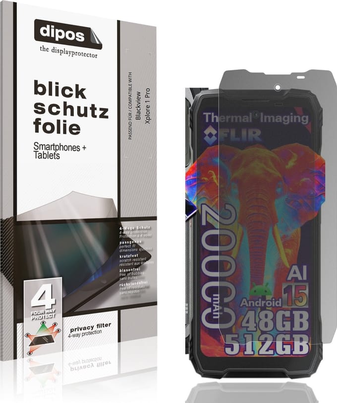 dipos – Matte Privacy Screenprotector geschikt voor Blackview Xplore 1 Pro | Anti-Spy Beschermfolie