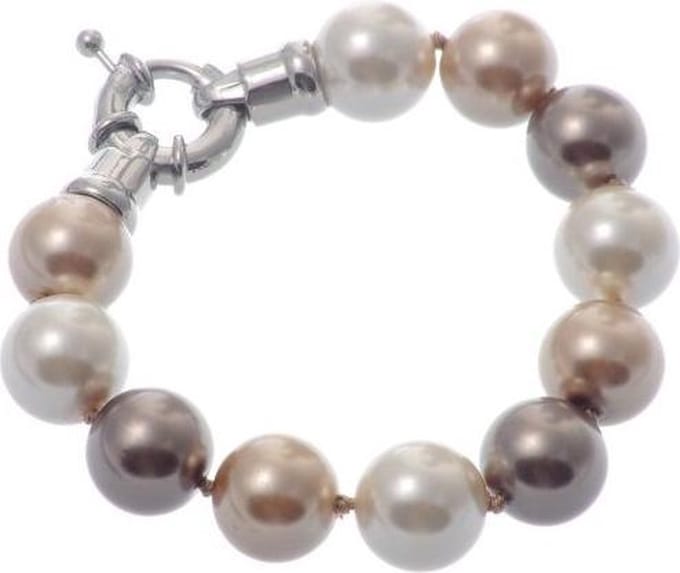 Behave - Armband glasparels bruin mix - Tijdloos accent bij casual chic