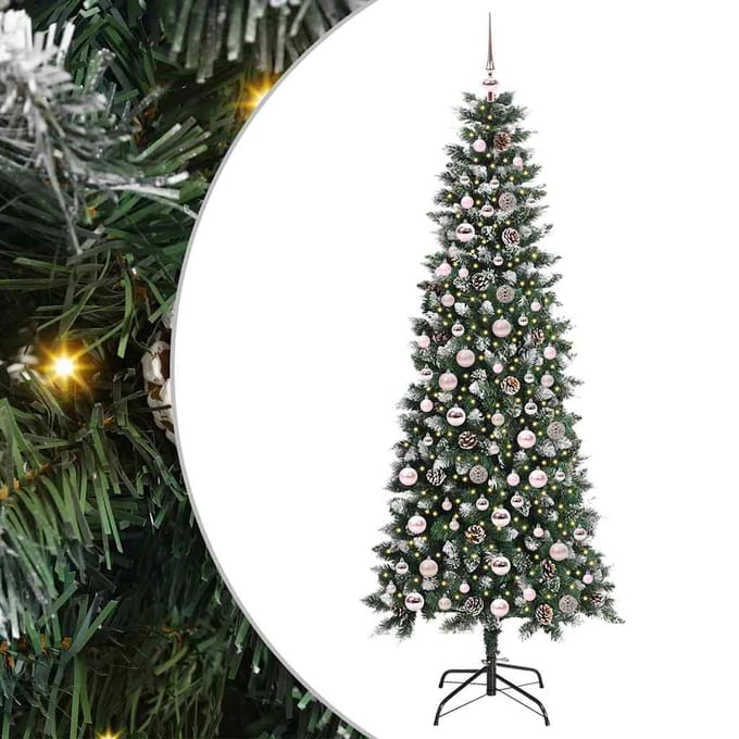 vidaXL - Kunstkerstboom - Groen - 210 - cm - PVC - en - Plastic - en - Staal