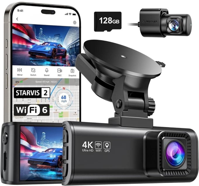 RONN® Dashcam Voor en Achter - Dashcam - Dashcam Voor Auto - Zwart - 10cm x 4cm x 2cm