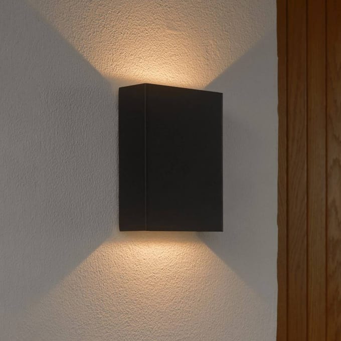 Nordlux LED buiten wandlamp Fold Seaside up/down, 10 x 15 cm, zwart